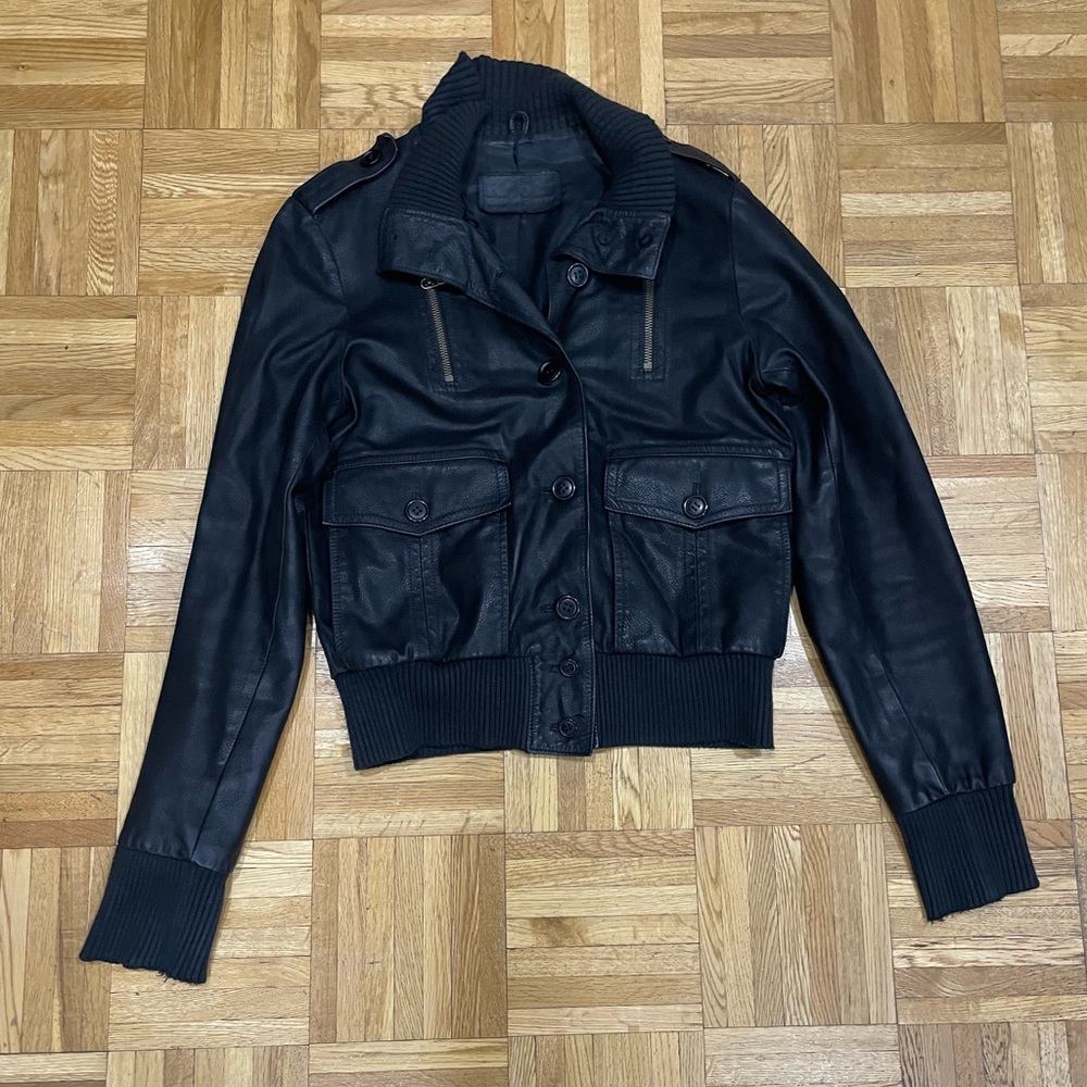 Roots leather jacket size 6